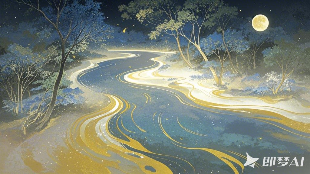 意境构图，水墨晕染，炫彩国风，一条河水流淌。林下漏月光，疏疏如残雪 (1).jpeg