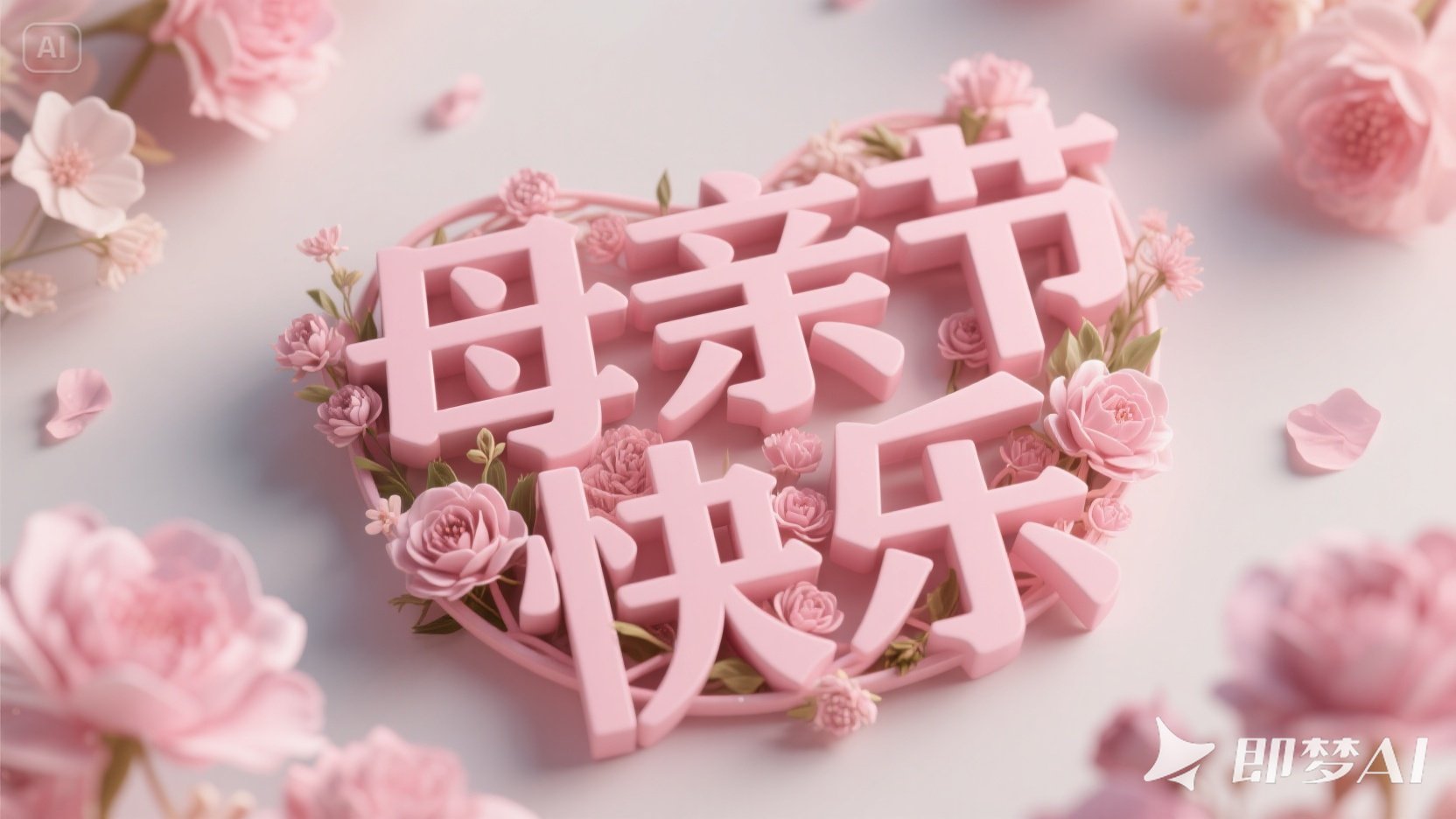 jimeng-2025-05-11-989-艺术字信息：用粉色永生花构架立体字，文字“母亲节 快乐”。.jpeg