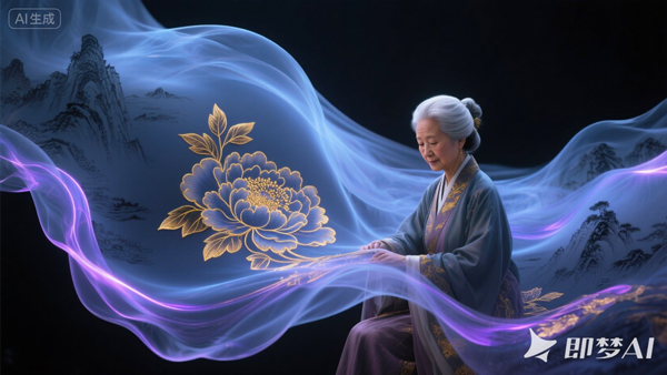 现发光的山水刺绣....jpg